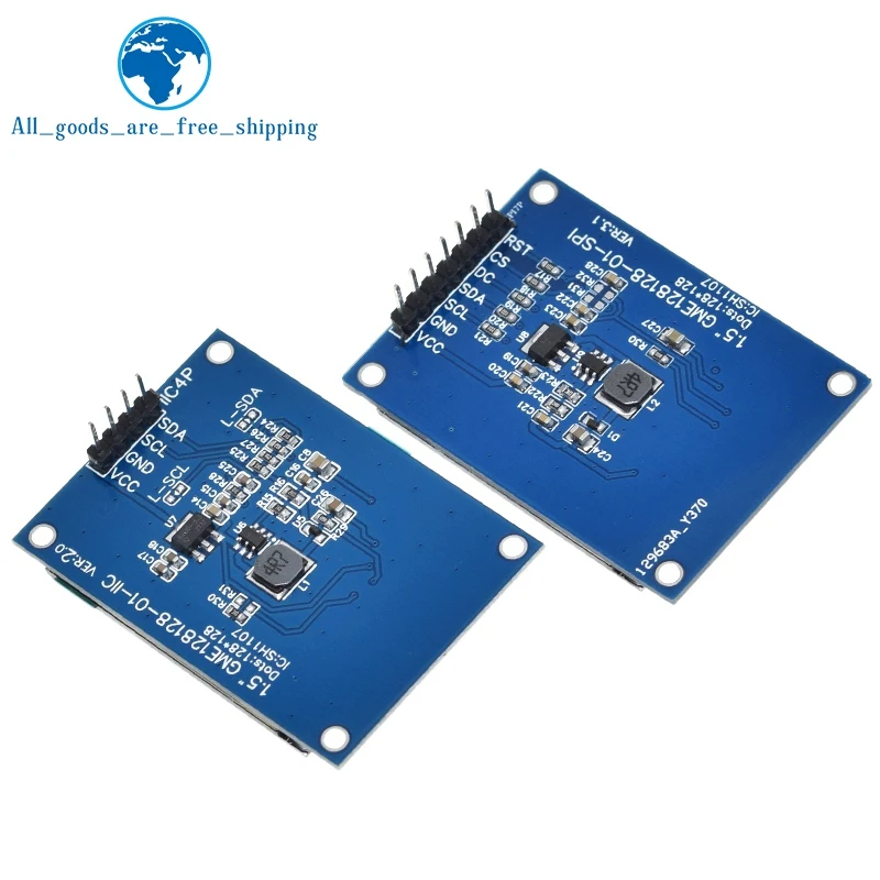 Módulo de pantalla OLED de 1,5 pulgadas, 1,5 ", 128x128, 4 pines, 7 pines, controlador SH1107, IIC, 4 pines, blanco, para Raspberry Pi, STM32, para Arduino