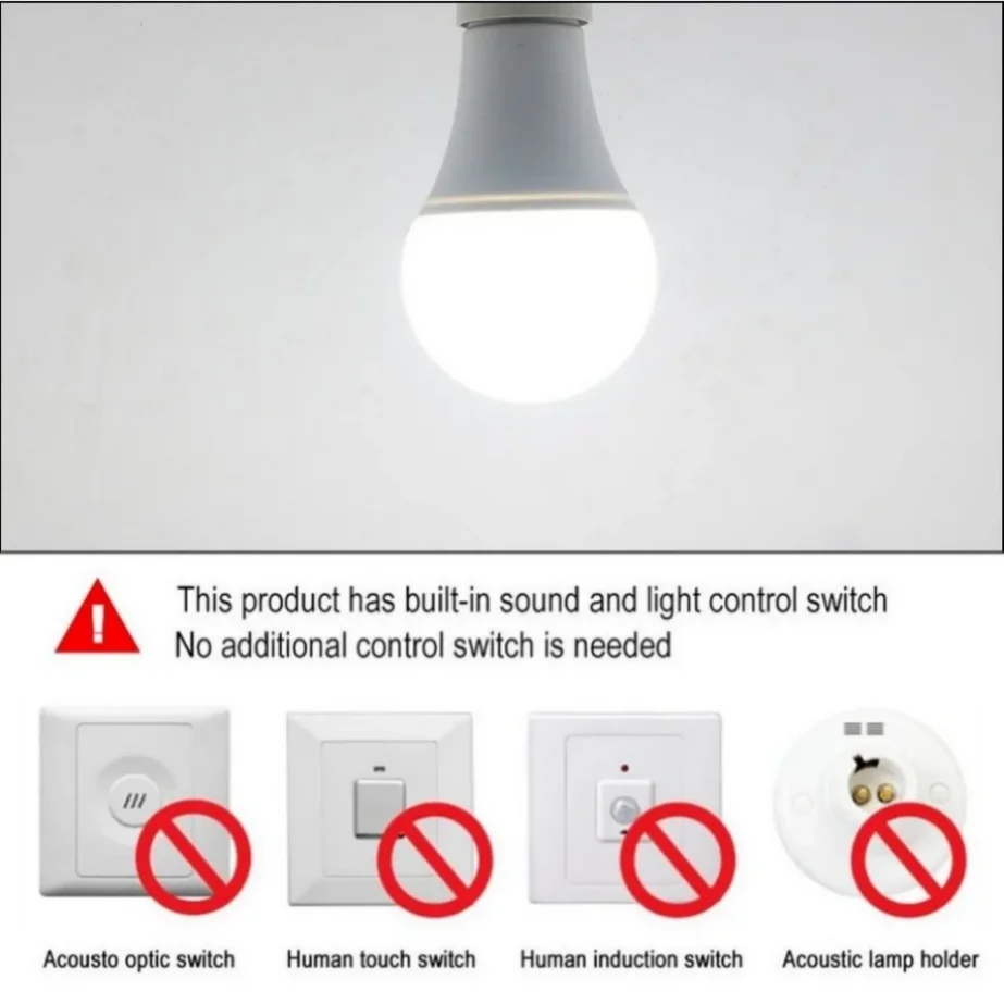 LED E27 Light Control Sensor Light Bulb 15W 12W 9W 7W 5W AC85-265V Day Night Light Auto ON OFF Patio Porch Smart Lamp for Garden