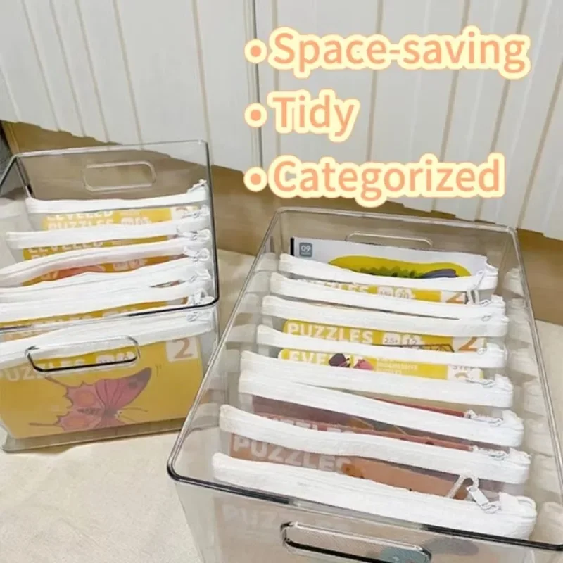 1/3pcs Storage Bag Mesh Zipper Toys Building Block Puzzle Sub-package Children Particle Zipper Transparent Finishing Storage Bag