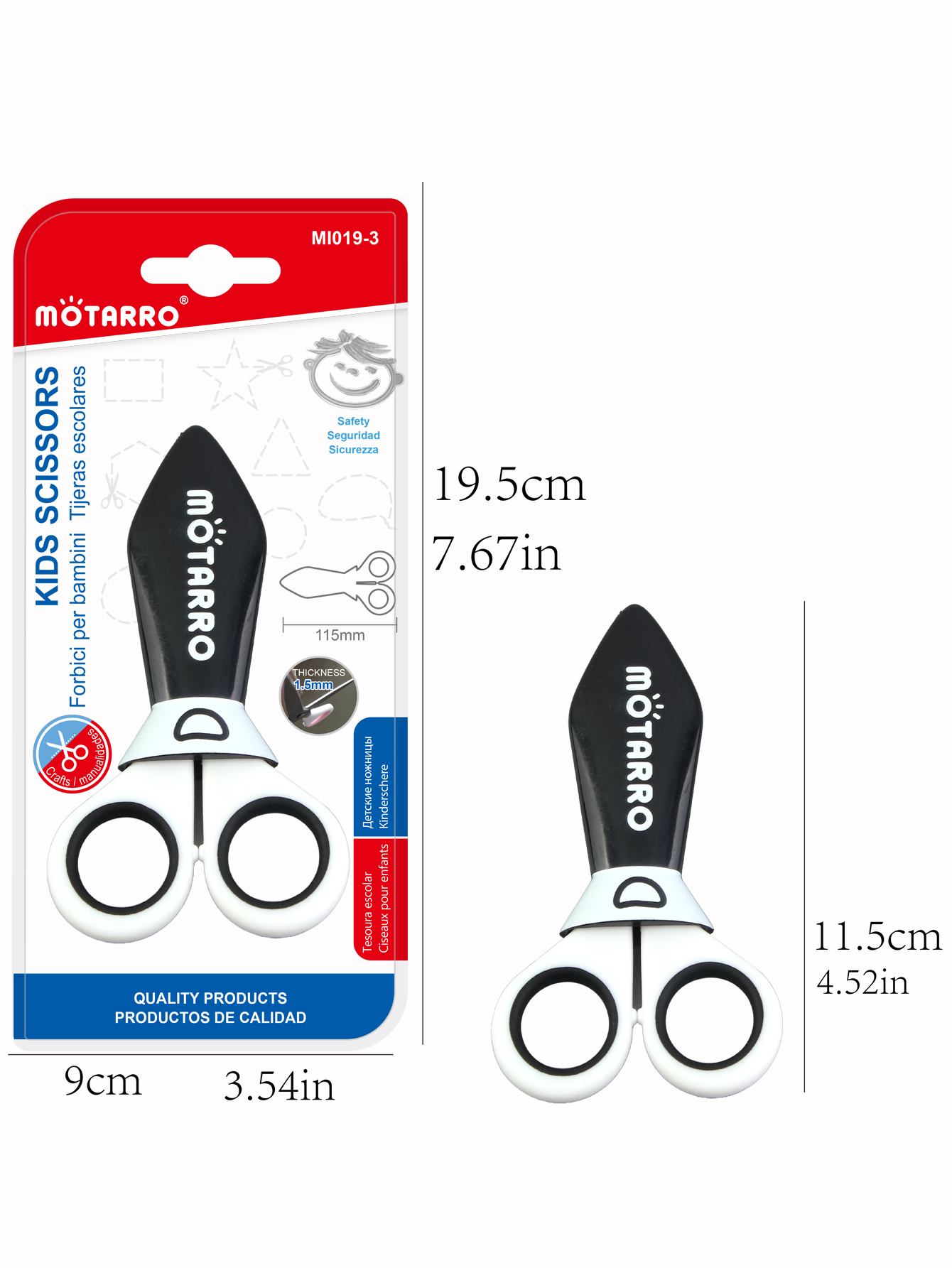 MOTARRO 1Pc Aleatório 115mm Mini Segurança Cabeça Redonda Tesoura de Plástico Estudante Crianças Corte de Papel Material Escolar