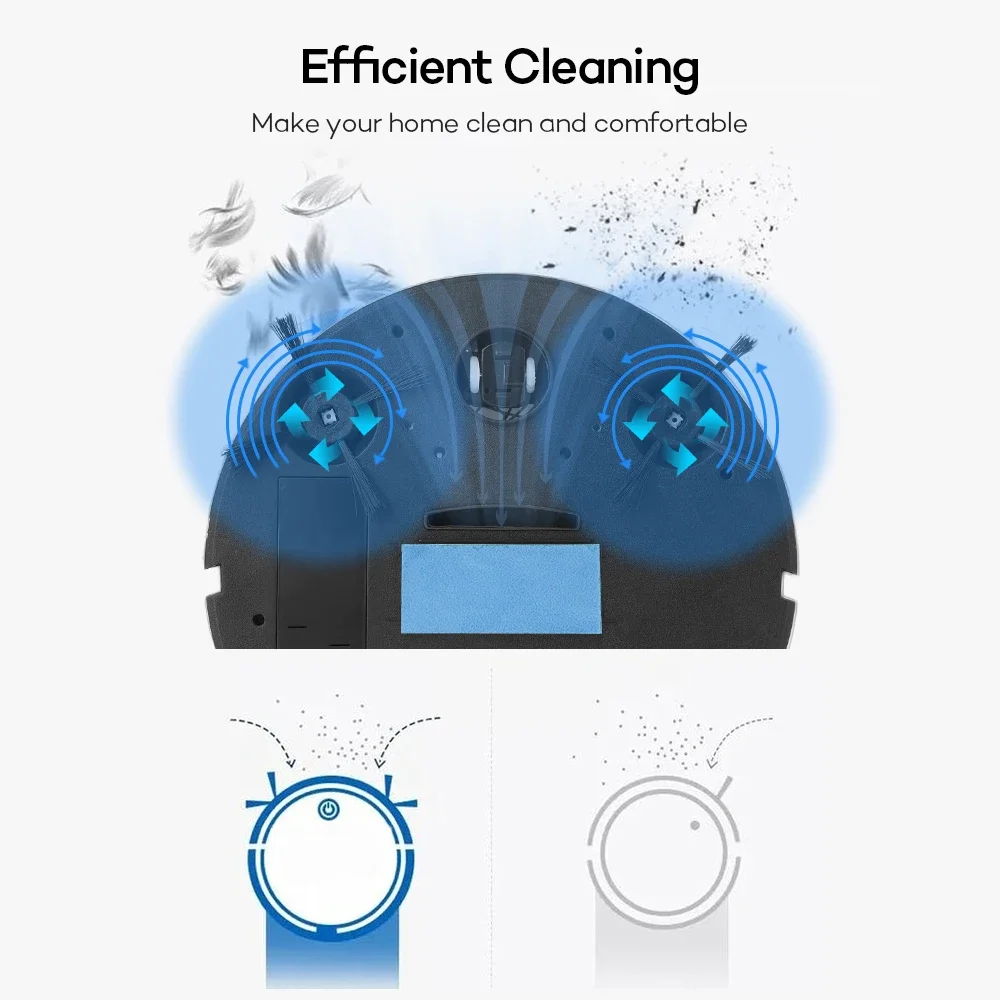 Smart Sweeping Robot 5 in 1 Ultra-quiet Remote Control Vacuum Cleaner Wireless Mopping Suction Sweep Machine for Home Use