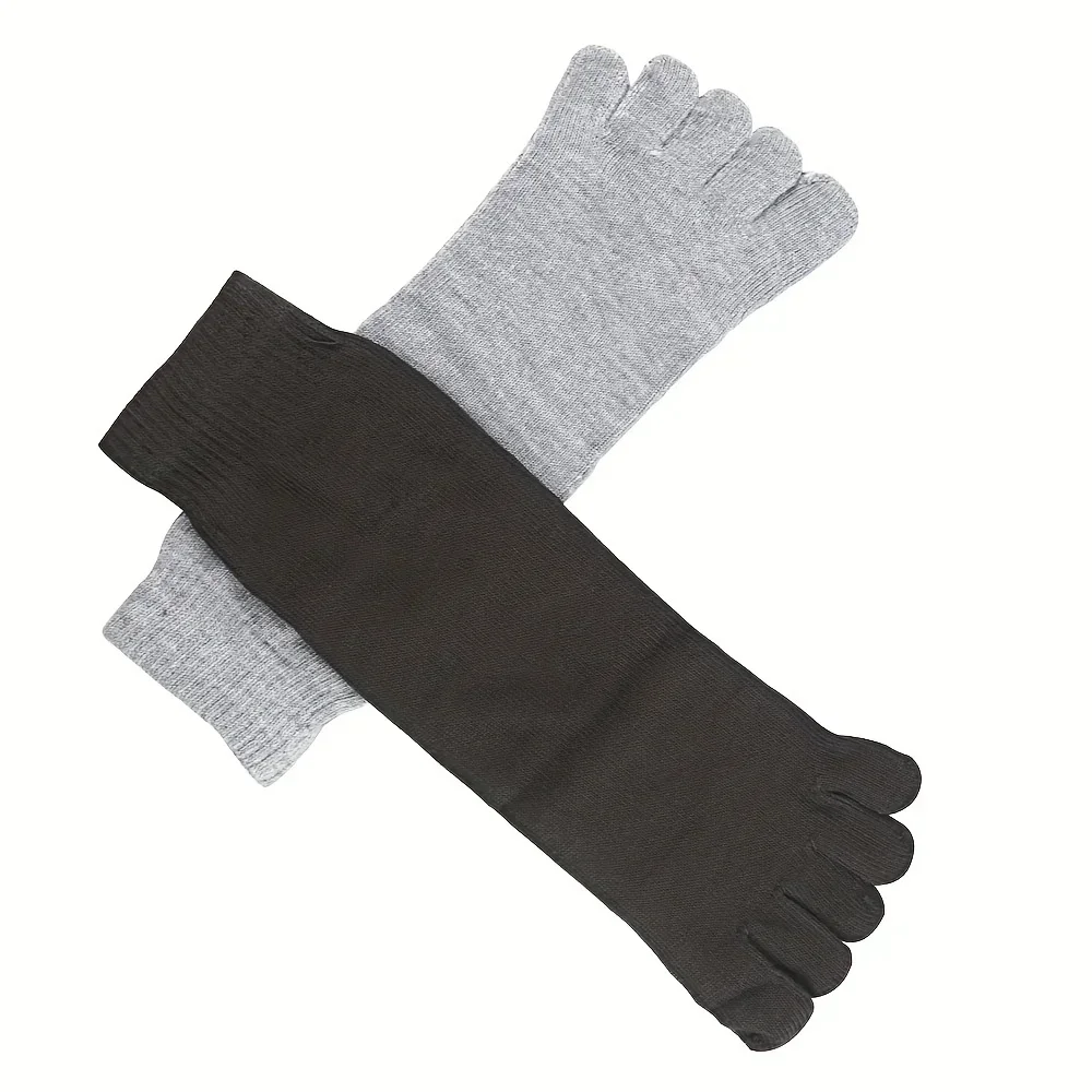 5 Paar einfarbige Fünf-Finger-Socken für Herren, einfache, geruchsbeständige und atmungsaktive Socken mit geteilter Zehenpartie aus Baumwolle