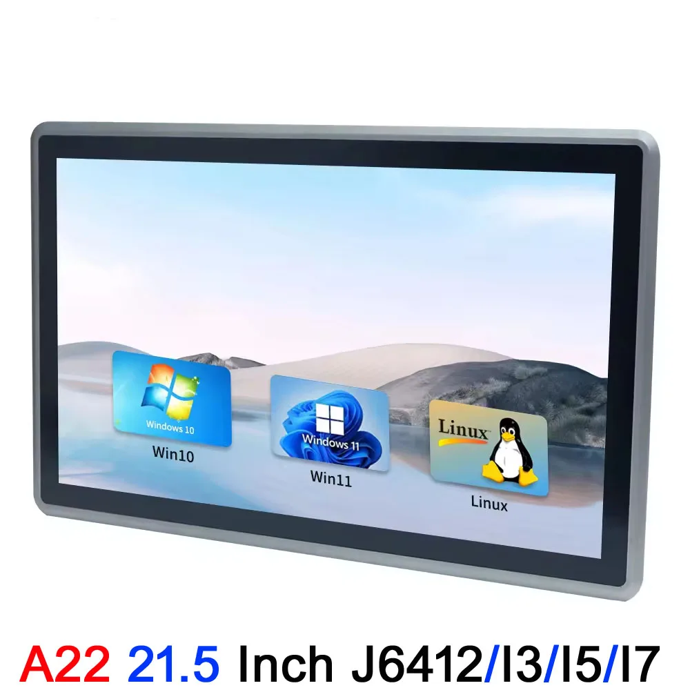 Partaker 21,5 Zoll Industrie-PC IP65 Frontplatte Intel I7 10810U I5 10310U J6412 TPM2.0 RS232 DDR4 2xLAN Touchscreen-Computer