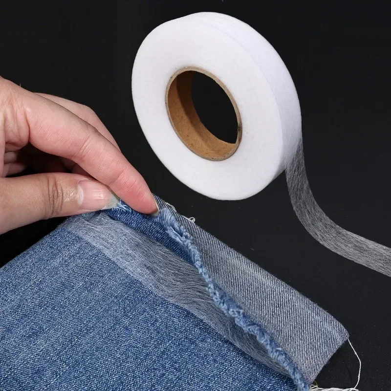 Calças autoadesivas bainha fita de ferro diy jean roupas comprimento encurtar para chapéus roupas quente derreter fita dupla face ferramenta de costura