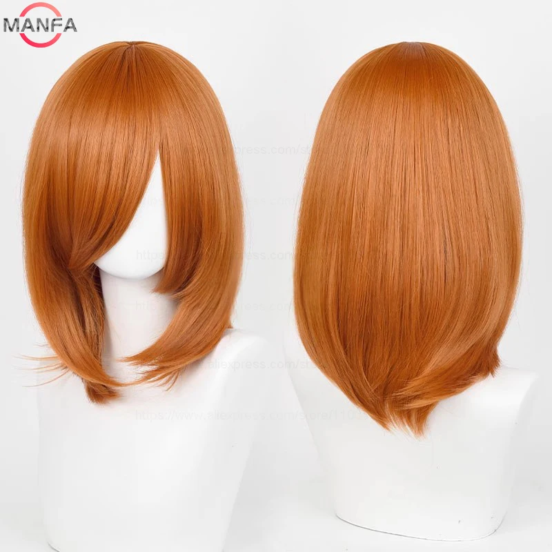 40 ซม.Medium Basic อะนิเมะคอสเพลย์วิกผมบางสีบลอนด์สีดําสีขาวสีแดงสีชมพูสีเขียวสีน้ําตาลทองสีฟ้าความร้อนทนผมสังเคราะห์วิกผม