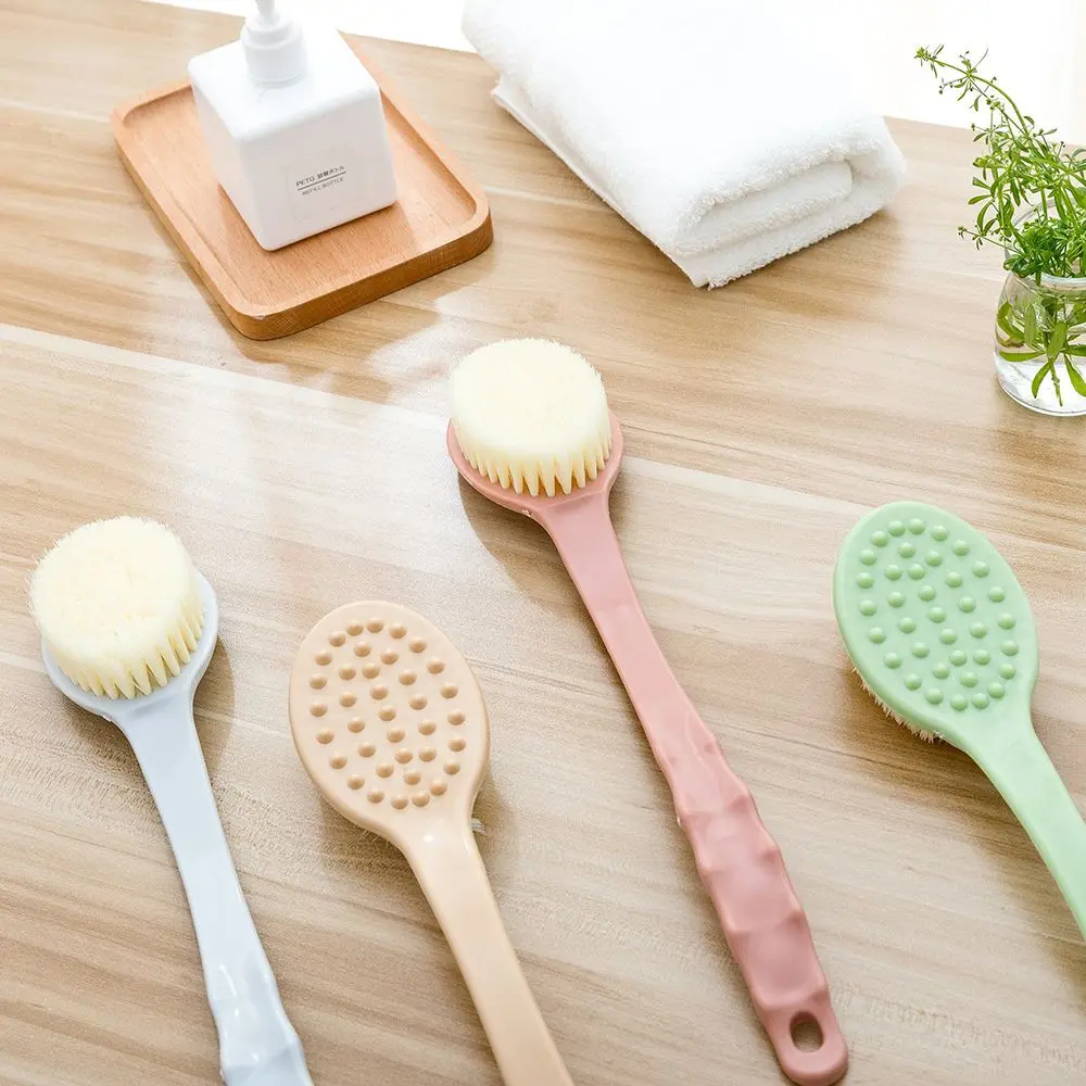 Cepillo de baño de mango largo, masaje exfoliante de espalda, ducha, SPA, espuma, accesorios de baño, esponja suave, cepillos de limpieza corporal