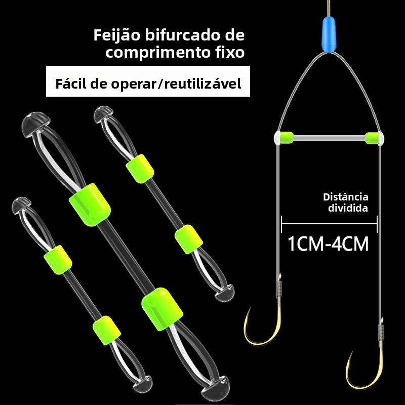 Organizador de Viagem para Linha de Pesca em Silicone com Gancho Duplo Anti-Emaranhamento, Divisor de Linha em Formato de Fei...