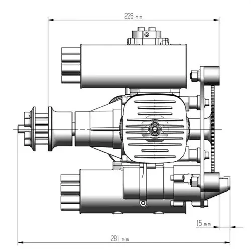 DLE170M Gasoline/Petrol Paramotor Engine Paragliding Engine 17.5HP/7500rpm Electric Starting Power Generation Version