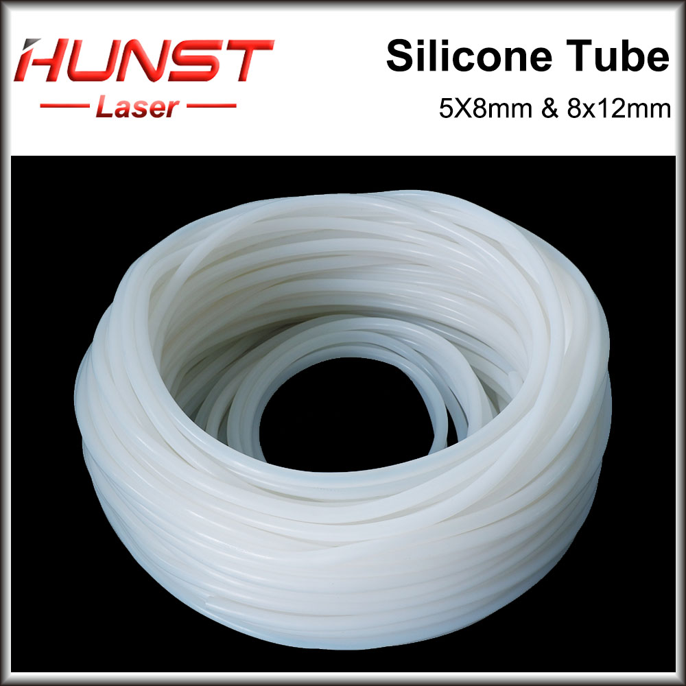 Tubo de silicona HUNST, manguera Flexible de tubería de agua de 5x8mm, 8x12mm para Sensor de agua, bomba de agua, enfriador de agua y tubo láser de CO2.