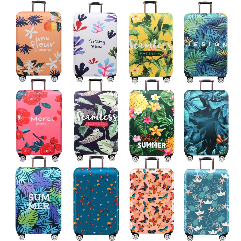 Cubierta protectora de equipaje de planta elástica gruesa, traje con cremallera para bolsa de 18-32 pulgadas, fundas para maleta, cubierta de carrito, accesorios de viaje