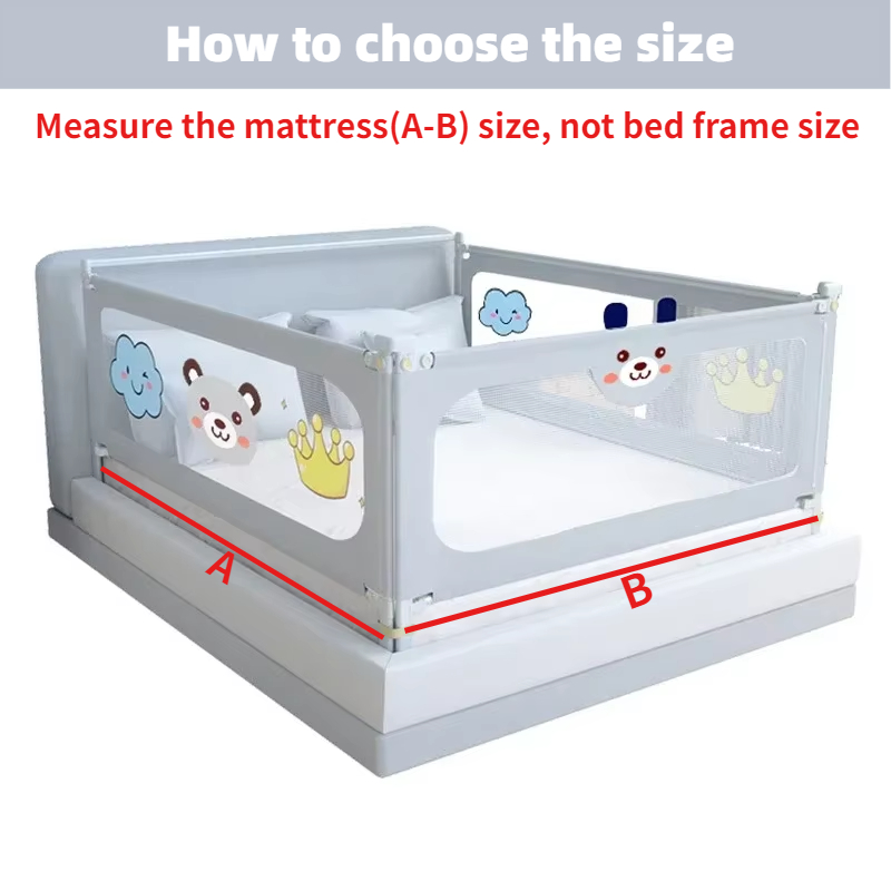 IMBABY Bettleiste, anhebbarer Krippenschutz, verstellbarer Handlauf, Bettsicherheit, Kinder, waschbar, Baby-Sicherheitsbett, Barriere, Stoßstange