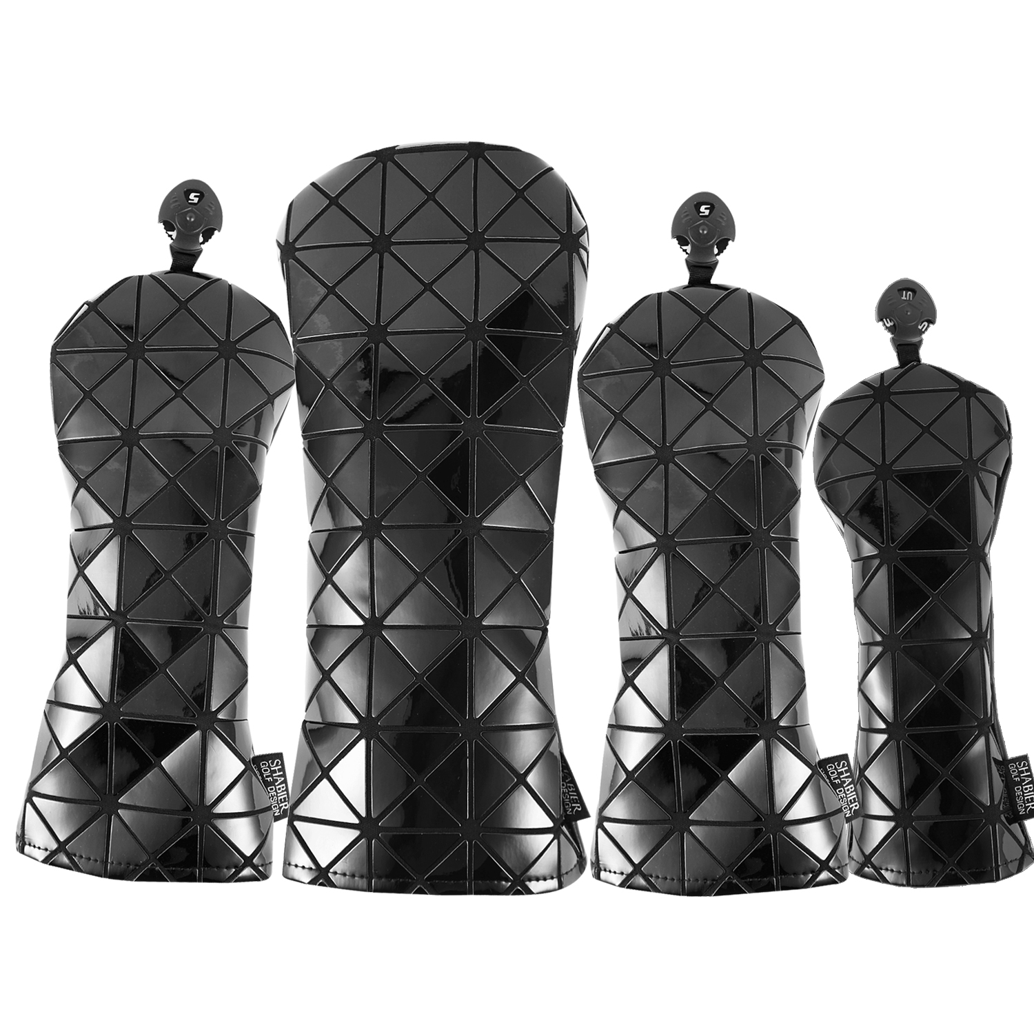 เลเซอร์พรีเมี่ยมหนังหัวชุด Golf Club Headcovers สำหรับไดร์เวอร์แฟร์เวย์ไม้ไฮบริดหัวครอบคลุมหมายเลขหมวดหมู่