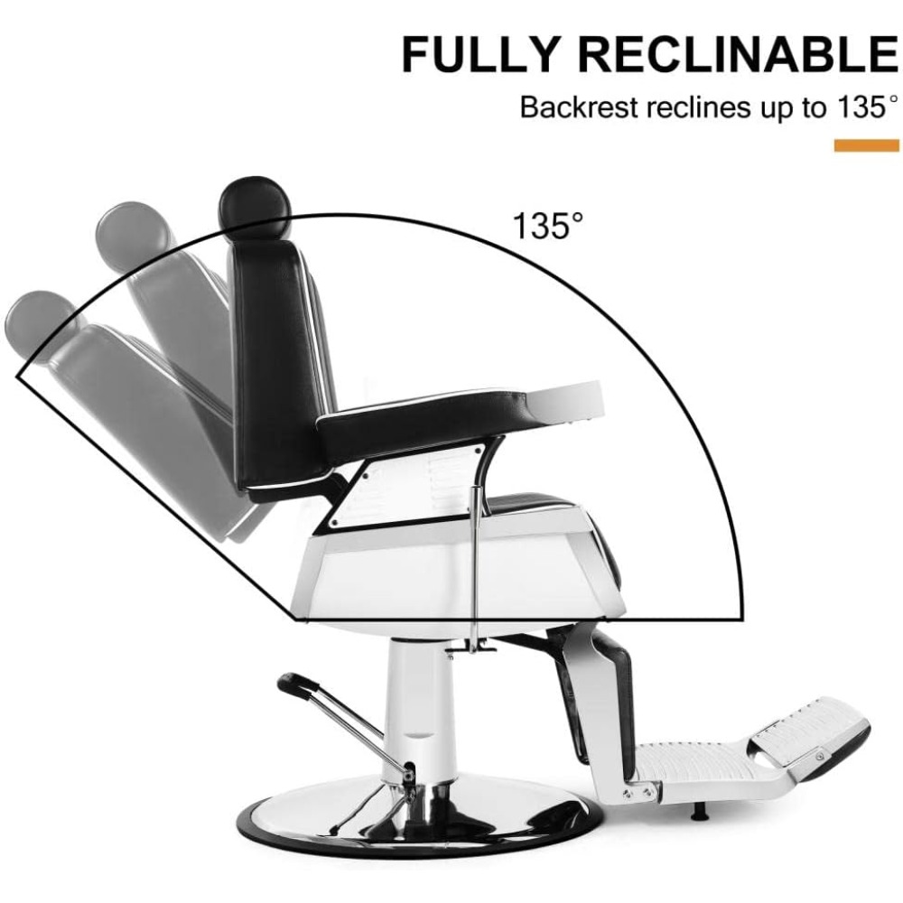 Hydraulic Reclining Barber Chairs for Salons and Hair Stylists, Ideal for Barbershops and Tattoo Studios