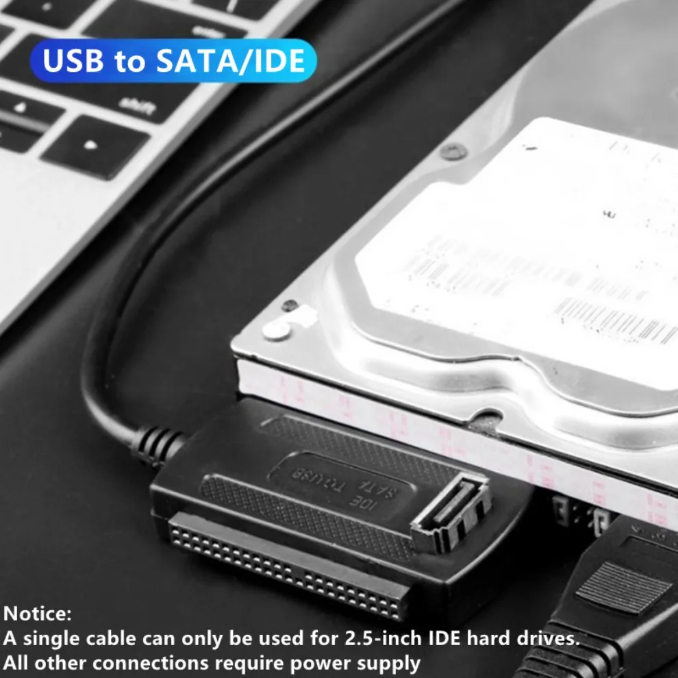 3 in 1 IDE SATA to USB Adapter Cable USB to SATA IDE Converter for 2.5 3.5 Inch SSD HDD with AC Adapter Support Windows MAC OS