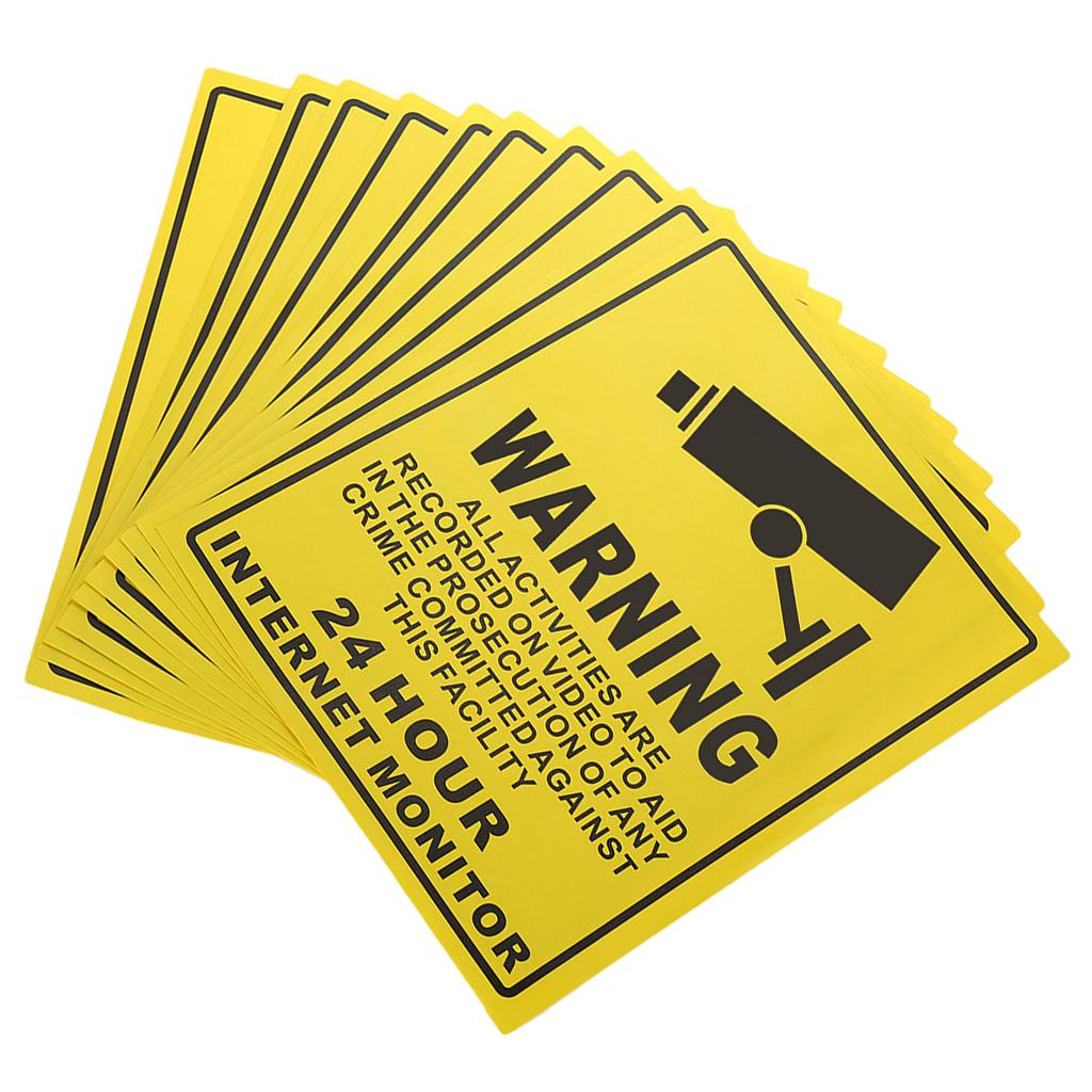 10 Stück Sicherheits warnschild Aufkleber Aufkleber für Stunden überwachen