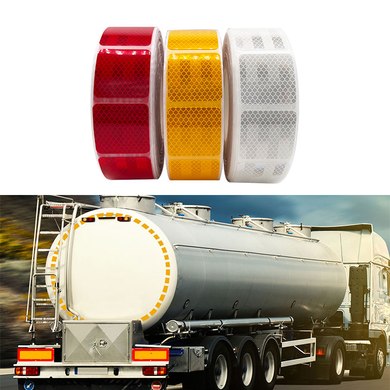 VOOFENG Segmented High Intensity Prismatic Reflective Tape 5CM Width Red White Yellow Color Truck Trailer Vehicle Sticker