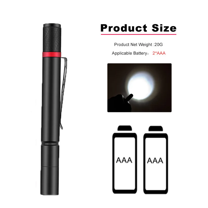 Ultrakleine LED-Taschenlampe mit Premium-XPE-Lampenperlen, IP67 wasserdicht, Stiftlicht, tragbares Licht. Für Notfall, Camping, Outdoor