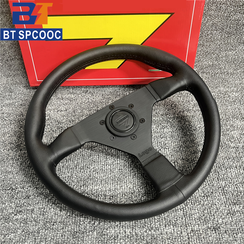 イタリアスタイル v2 12.5 インチ 13 インチ 320 ミリメートル本革車のステアリングホイール JDM レーシングスポーツドリフトステアリングホイールロゴ