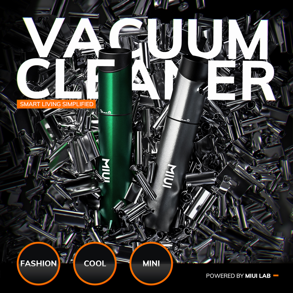 MIUI 무선 노트북 진공 청소기, 휴대용 USB 충전식, 미니 & 쿨 모델 X (알루미늄 합금)