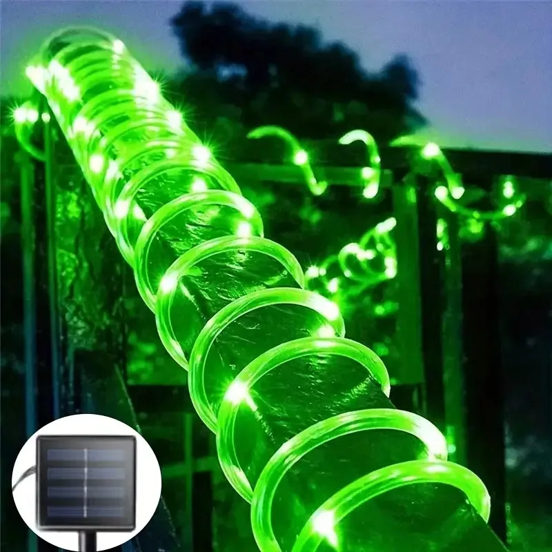 Solarne lampki sznurkowe Solarne lampki LED do ogrodu na taras, zewnętrzne lampki solarne, wodoodporne listwy oświetleniowe zewnętrzne, 8 trybów świecenia