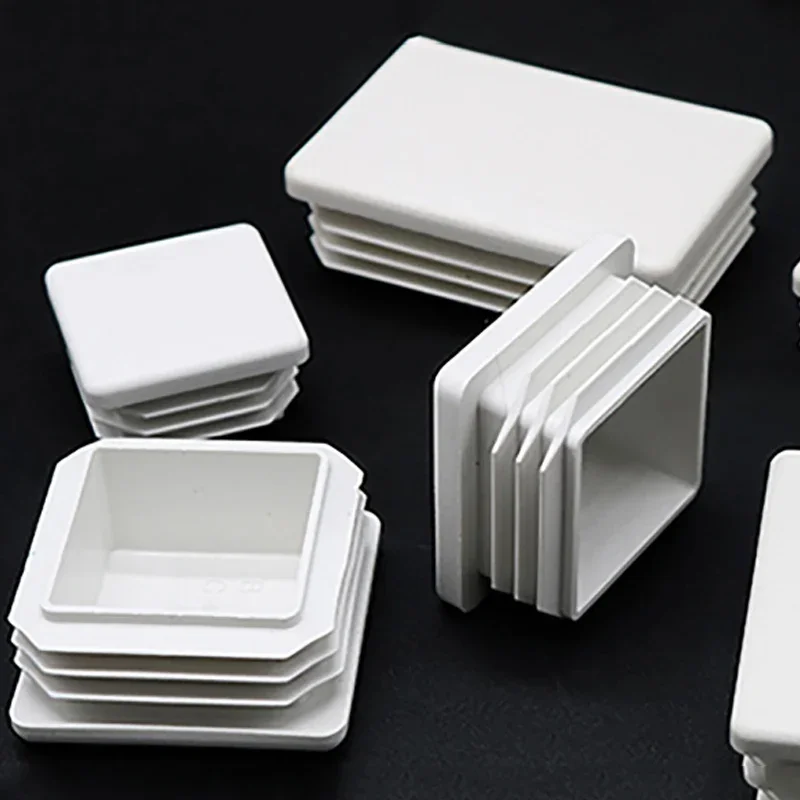 Tappi terminali di chiusura in plastica quadrati rettangolari bianchi Inserti per tubi in tubo d'acciaio Tappi Tappo per gamba Tappo antipolvere