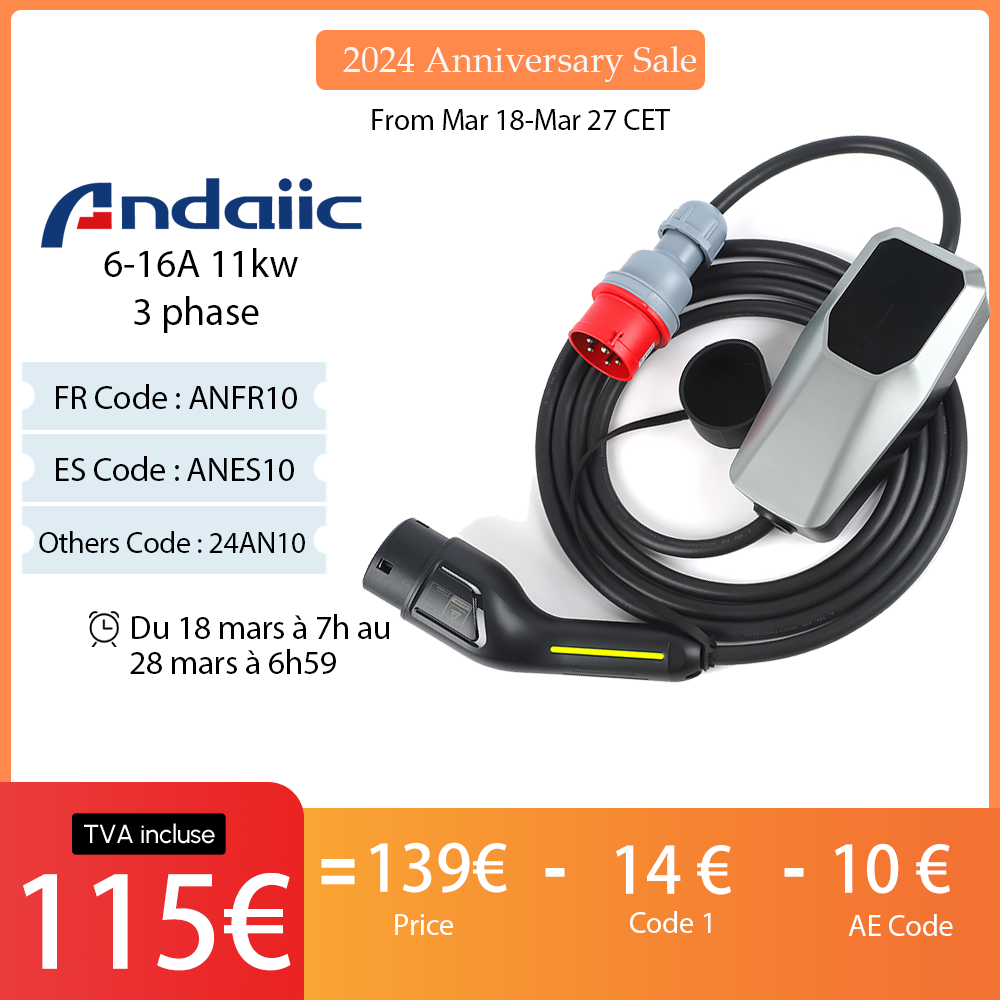Cargador EV tipo 2 32A/16A, caja de pared para vehículo eléctrico, 3,5 kW, 7kw, caja de cargador portátil, controlador EVSE, enchufe CEE de carga