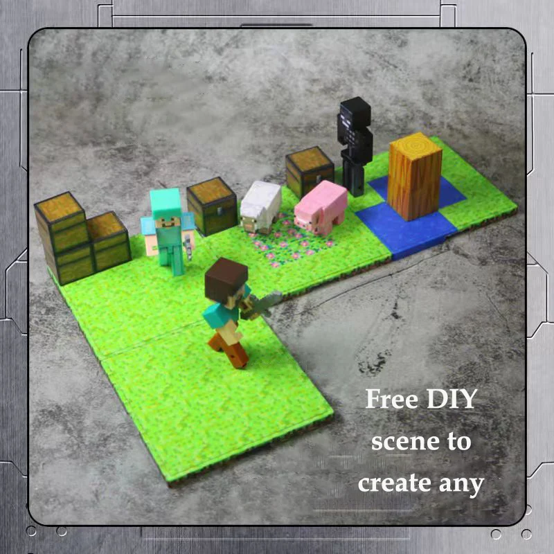 ฐานแม่เหล็กแผ่นหลากหลาย Baseplates Match Mine World บล็อกแม่เหล็กของเล่นสําหรับเด็กชายและเด็กหญิงของขวัญเด็ก