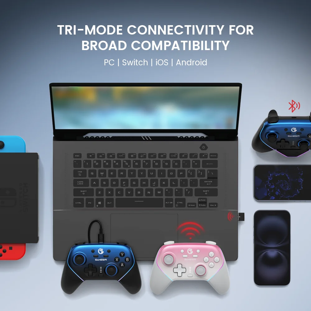 Controlador de interruptor inalámbrico GameSir Super Nova con estación de carga, Joystick de efecto Hall para PC Nintendo Switch 2 teléfono Android