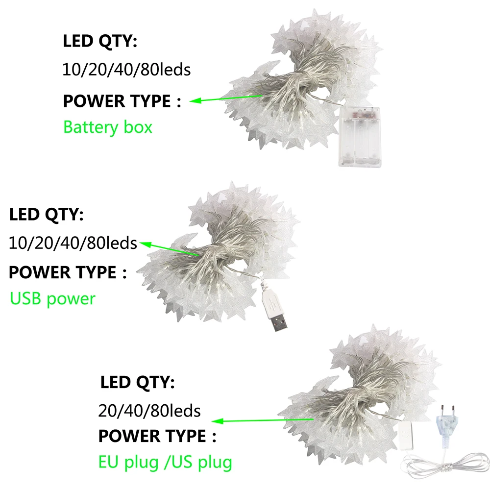 1,5 m/3 m/6 m/10 m LED Stern Lichterketten Weihnachten Girlande Batterie USB Powered hochzeit Party Vorhang String Fairy Lampen Für Zuhause