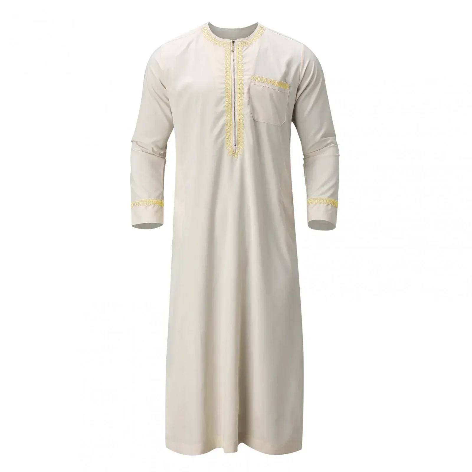 Roupas islâmicas muçulmanas masculinas jubba thobe impressão zíper quimono longo robe saudita musulman wear abaya caftan islam dubai árabe vestir