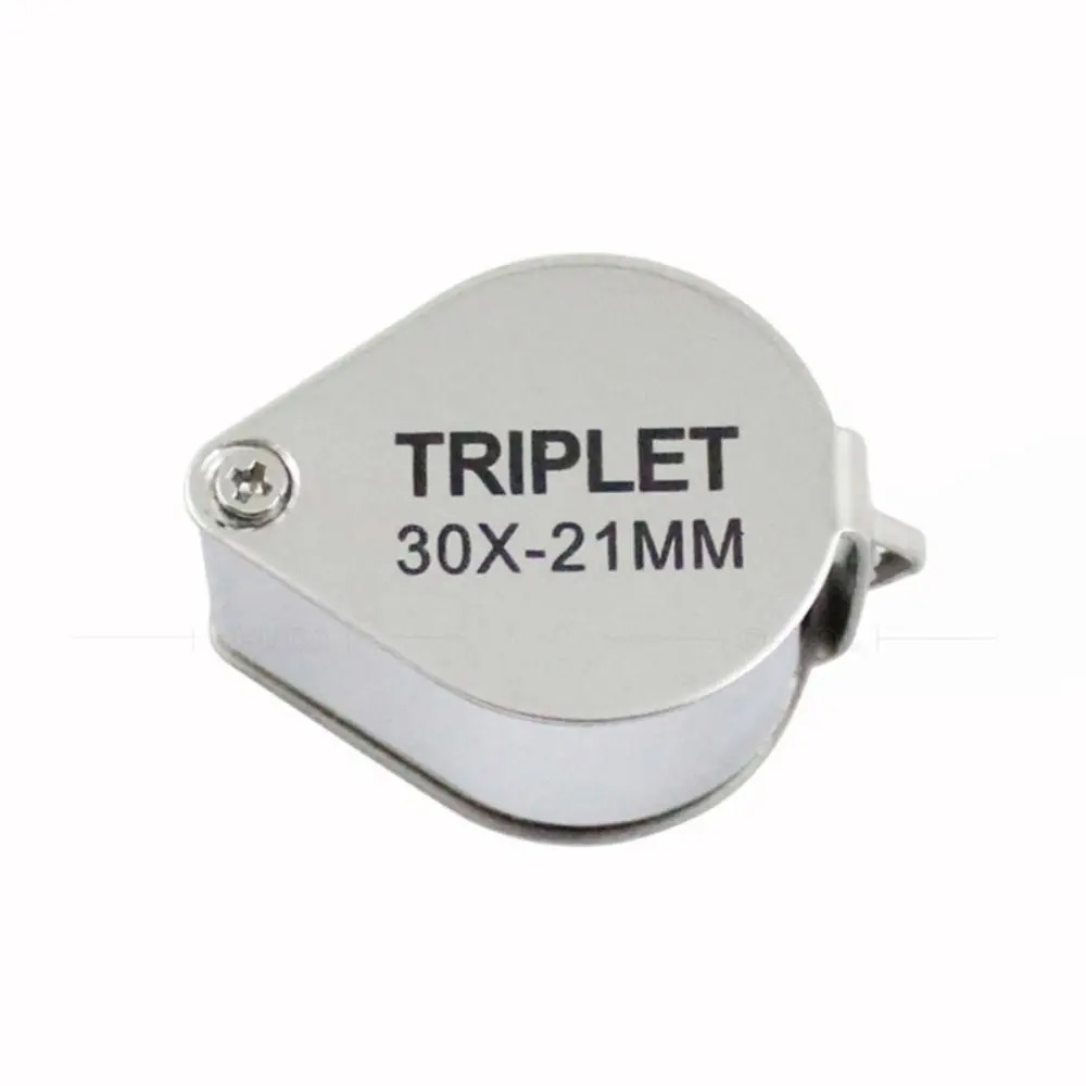 10-30X Pocket Loupe Magnifier Jewelry Magnifying Glass Foldable Diamond  Triplet Jewelers Eye Glass Tool Reading Magnifier