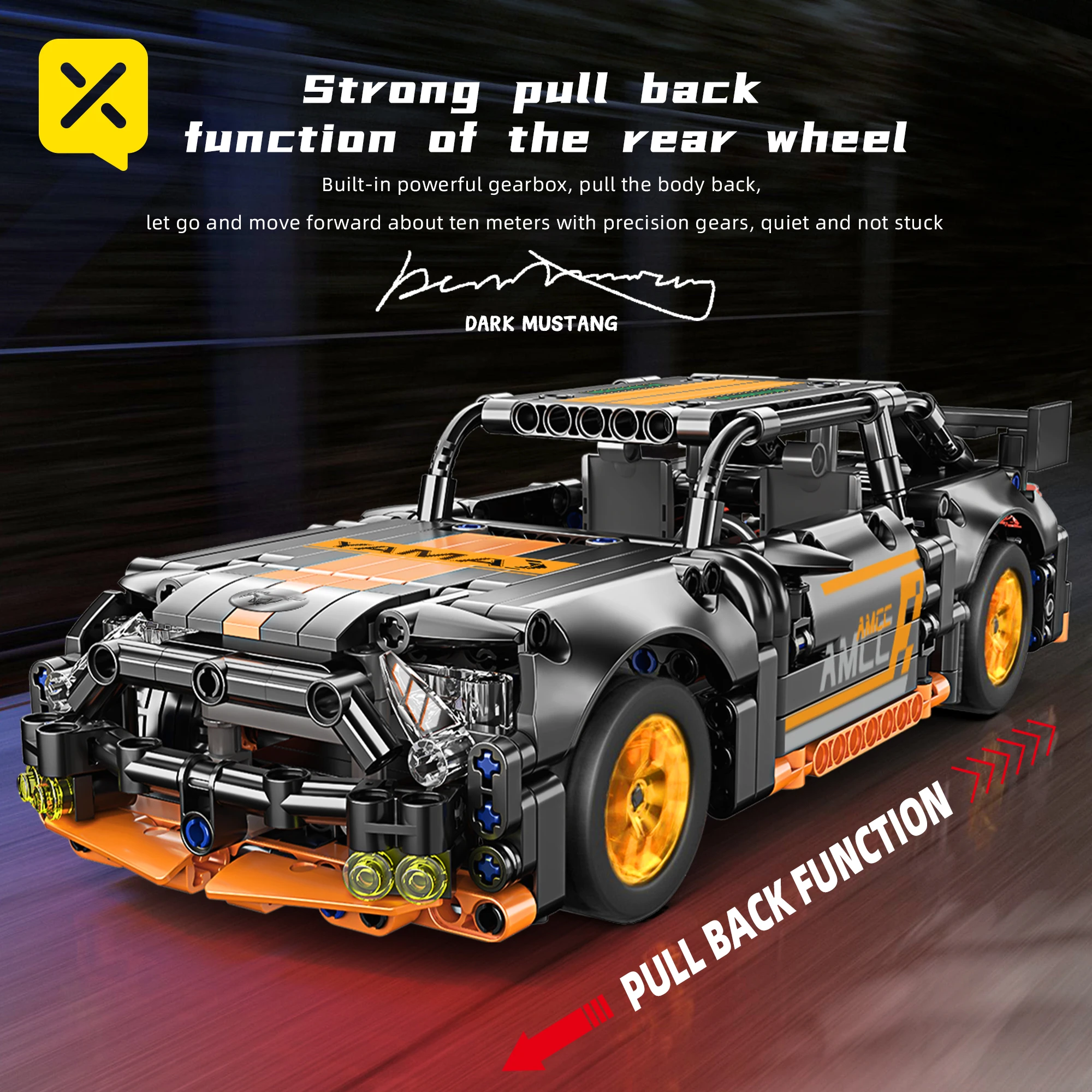 Toylinx รถสปอร์ต1/18ชุดของเล่นสำหรับของขวัญเทศกาล520ชิ้นเทคโนโลยีอาคารโมเดลเด็กผู้ชายเพื่อการศึกษา