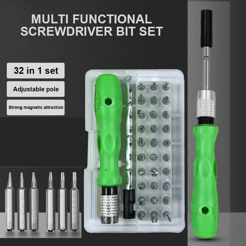 Mini 32-in-1 Screwdriver Bit Set Precision Screwdriver Set Magnetic Bits Repair Tool Kit