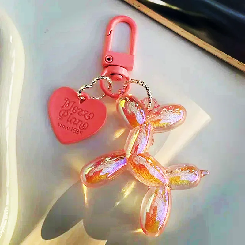 DIY Candy Farbe Süße Harz Ballon Hund Schlüsselbund für Frauen Mädchen Tier Geformt Telefon Kette Schlüssel Schnalle Zubehör Tasche Anhänger