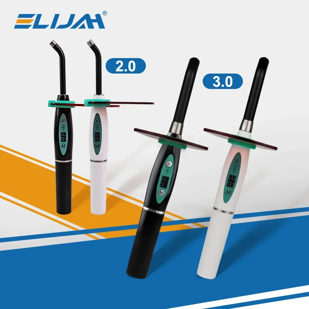 5 W kabelloses Dental-LED-Härtungslicht, 1200–2000 mW/cm2, Harz-Härtungslicht, 5 s/3 mm, wiederaufladbare Dental-Photopolymerisator-Lampenausrüstungen