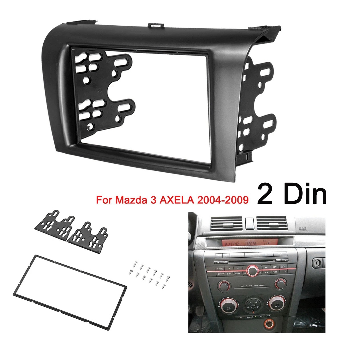 2din Auto Stereo Radio Dvd Fascia Fascias Dash Panel Plaatversiering Set Frame Cover Voor Mazda 3 Axela 2004-2007 2008 2009