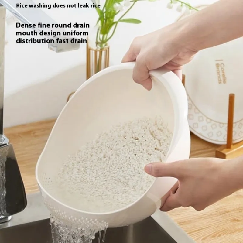 1pc-coador de plástico tigela de arroz cesta de drenagem tigela de frutas cesta de drenagem de lavagem com alça cesta de lavagem organizador de cozinha em casa
