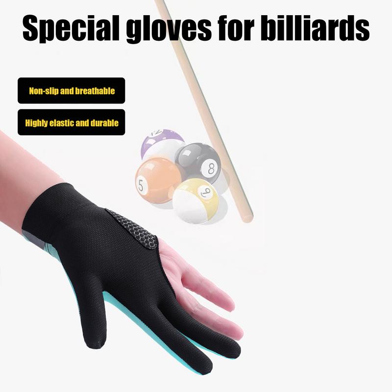 3 Finger Single Pool Gloves Non-Slip Pool & Billiards Gloves Breathable Wear-Resistant Cue Action Gloves Billiards Accessories