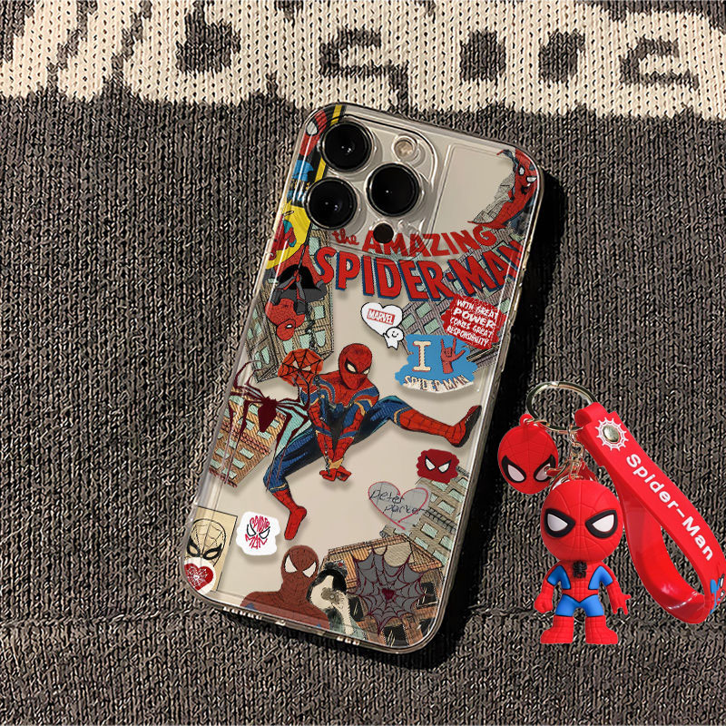 Funda de teléfono Marvel Spider Man para iPhone 16 15 14 13 12 11 Pro Max 7 8 Plus XR XS Max a prueba de golpes encantadora cubierta anticaída Y2K