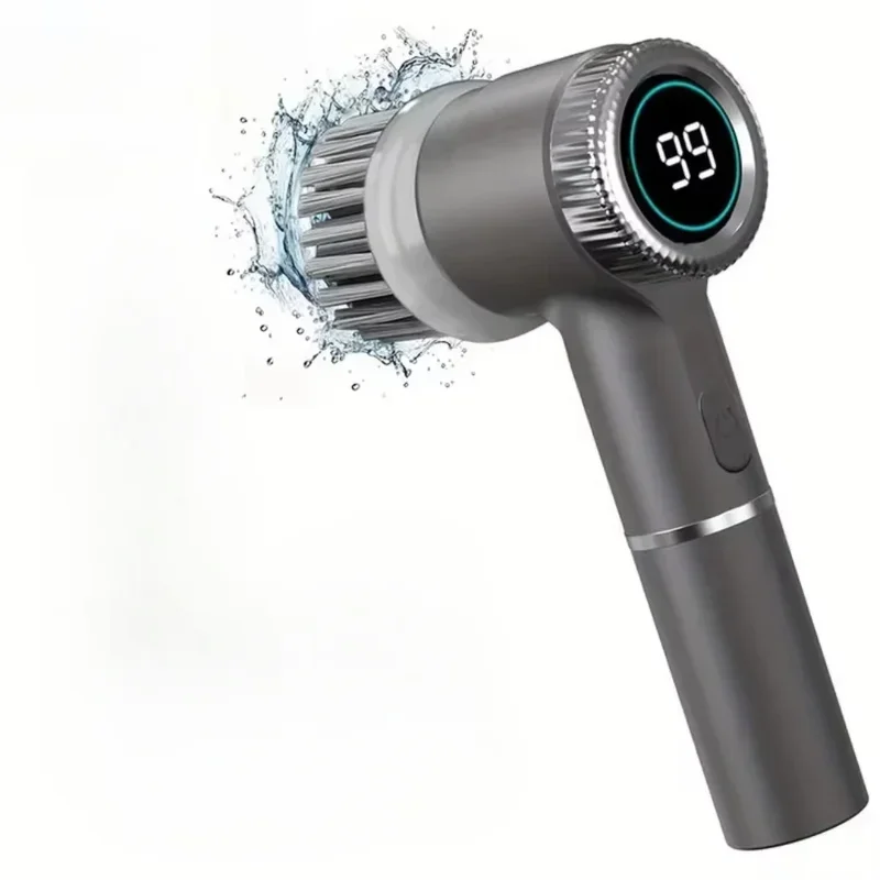 Nuovo spazzola per pulizia elettrica cucina multifunzionale bagno WC portatile potente spazzola per pulizia display a LED