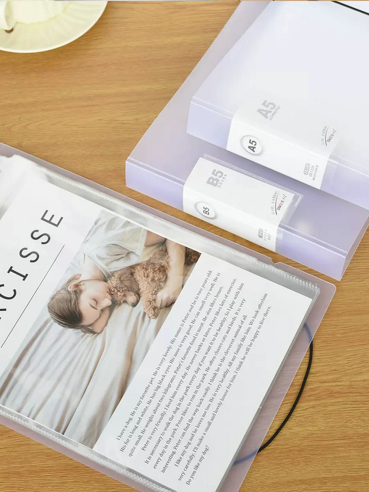 2-Ring-Ordner A4 Landschaft Papier Organizer Dokumentenordner A5 B5 Transparente Binderhüllen 2-Loch-Dateiordner für Dokumente