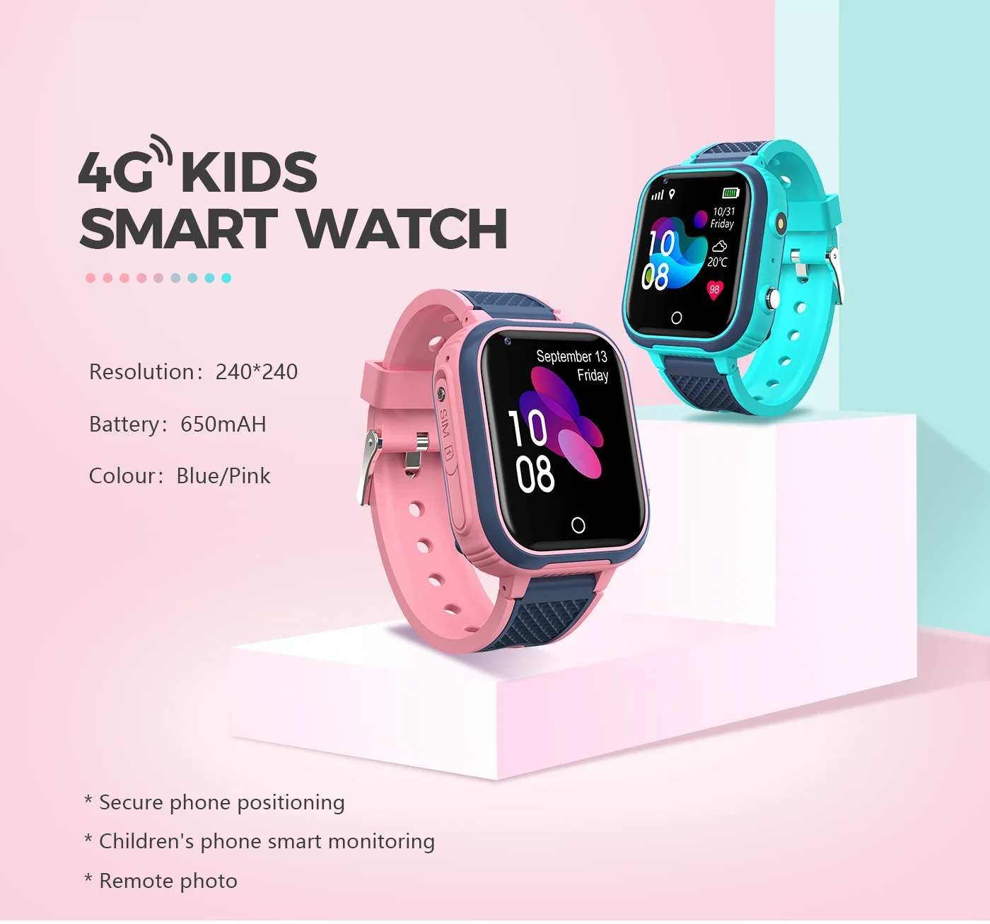 KGG สมาร์ทนาฬิกาเด็ก GPS 4G LT21 WiFi Tracker กันน้ํา Smartwatch Video Call โทรศัพท์นาฬิกา Call Back Monitor สําหรับ Android iOS