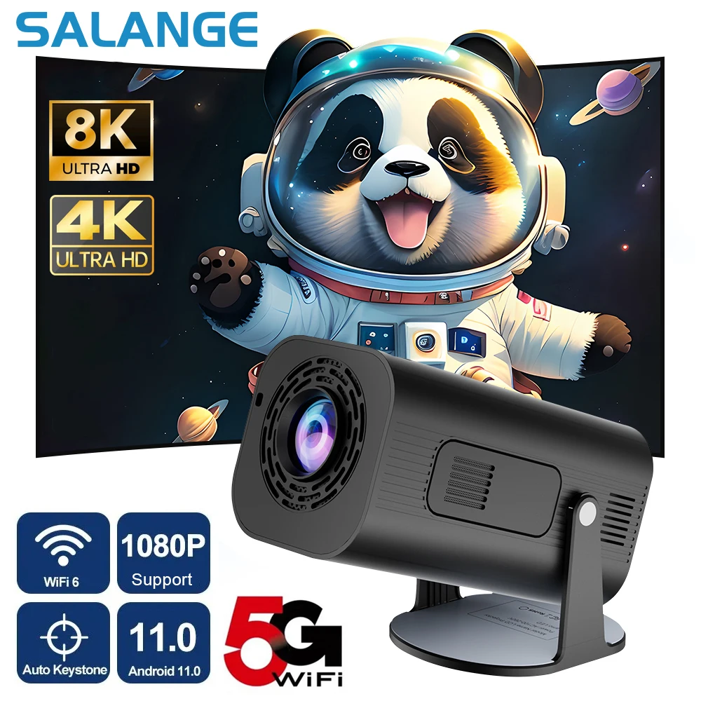 Salange p330 mini projektor 4k android 11,0 1080 ansi native 5,0 p wifi6 bt 2. 0 8k kino tragbares video beamer sync android iphone