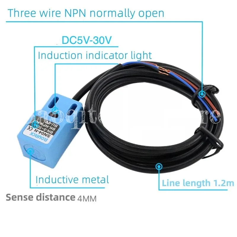 SN04-N three wire NPN NO NC 4MM DC5-30V SN04 Inductive Proximity Sensor Detection Switch DC Square limit sensor 24V