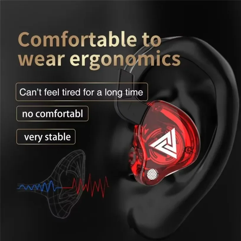 Novo esporte fone de ouvido com microfone 3.5mm com fio fones qkz ak6 no ouvido para iphone no ouvido microfone estéreo corrida fone
