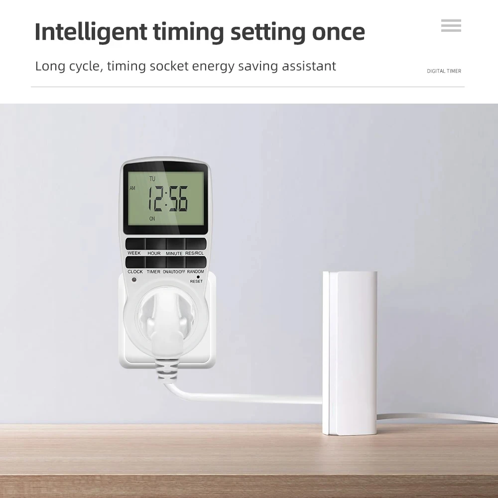 Electronic Digital Timer Switch Socket Kitchen Timer Outlet Programmable Timing Socket Control 220V EU US UK AU Plug