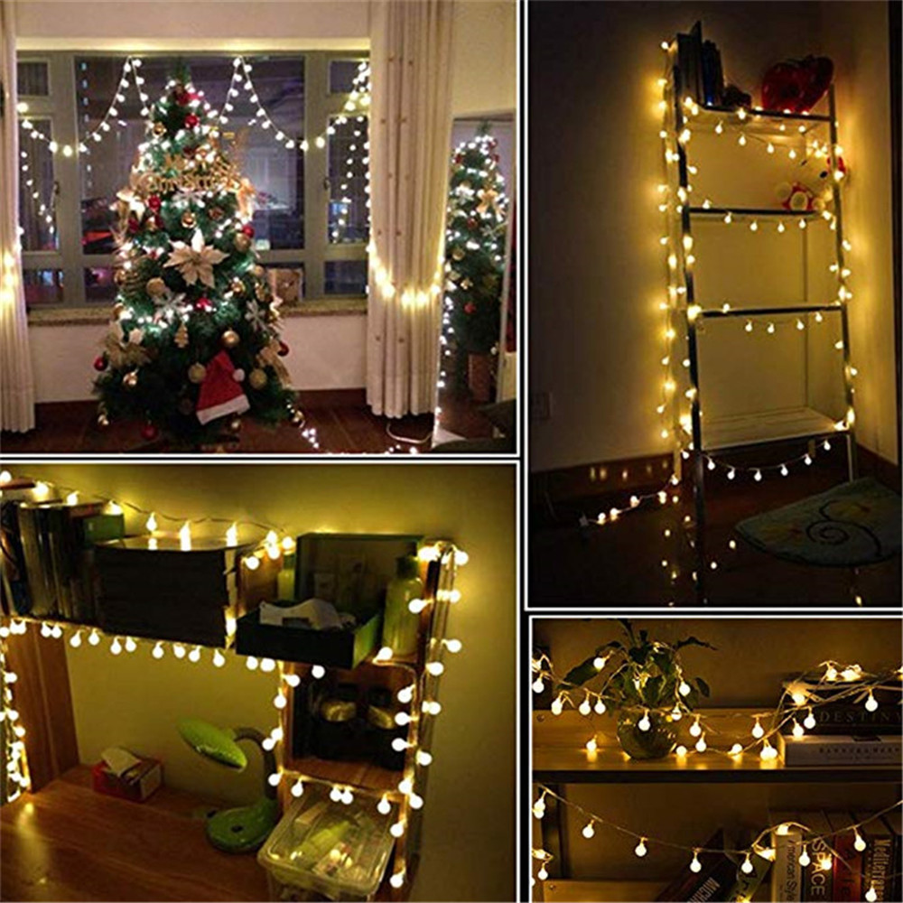 10m 20m 50m LED Ball String Lights EU/US Plug Christmas Wedding Garland Fairy Tale String Lights Outdoor Garden Decoration Light