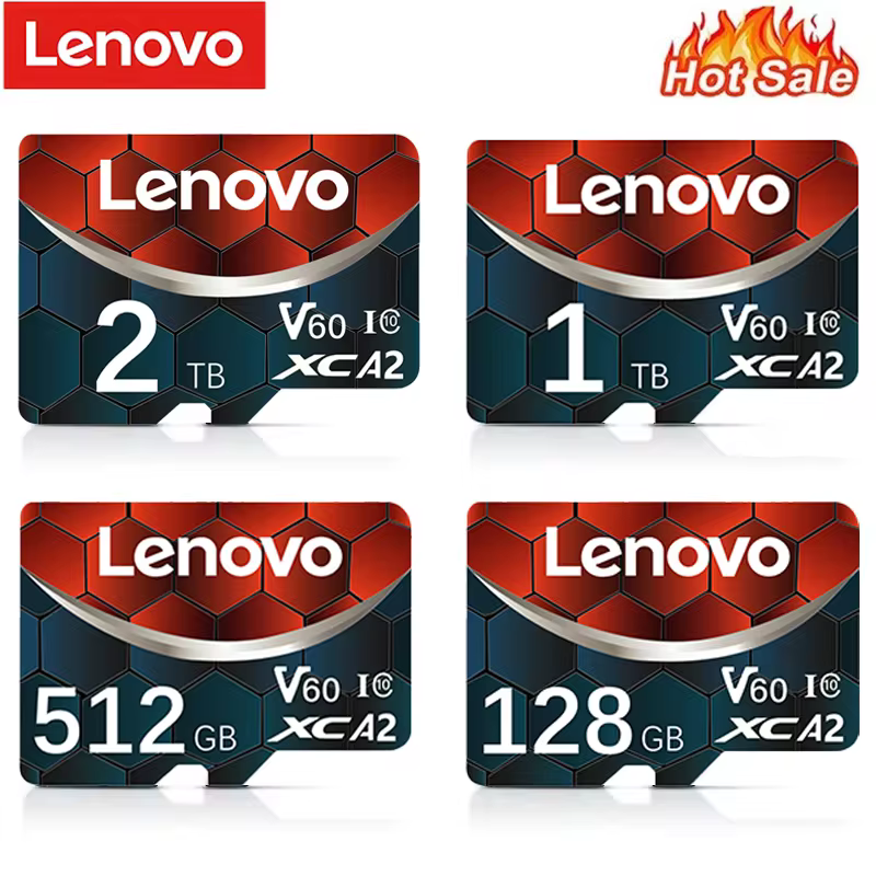 Lenovo Micro SD Card High Speed 2TB 1TB 512GB 256GB 64GB TF Flash Card 128GB Memory Card For Phone Camera With Free Adapter