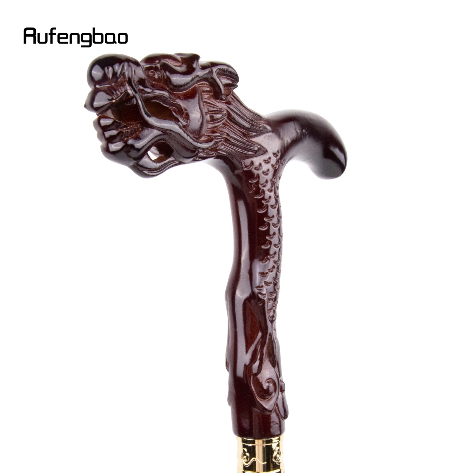 Деревянная трость с красным драконом, 84 см