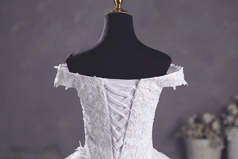 Ashley Gloria abiti da sposa bianchi puri elegante abito da ballo con scollo a barca semplice Vestido De Noiva Plus Size Robe De Mariee